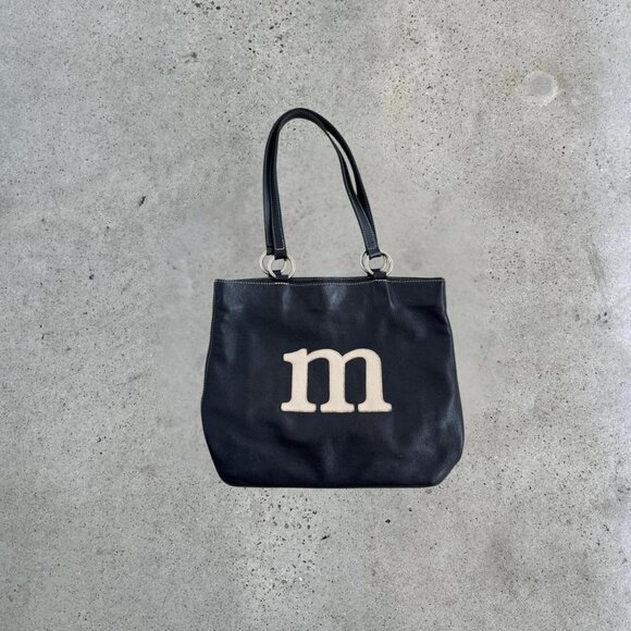 Vintage Black leather initial bag - Picture 1 of 8